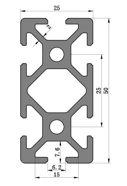 Roof Rack 1×2 Aluminum Crossbar